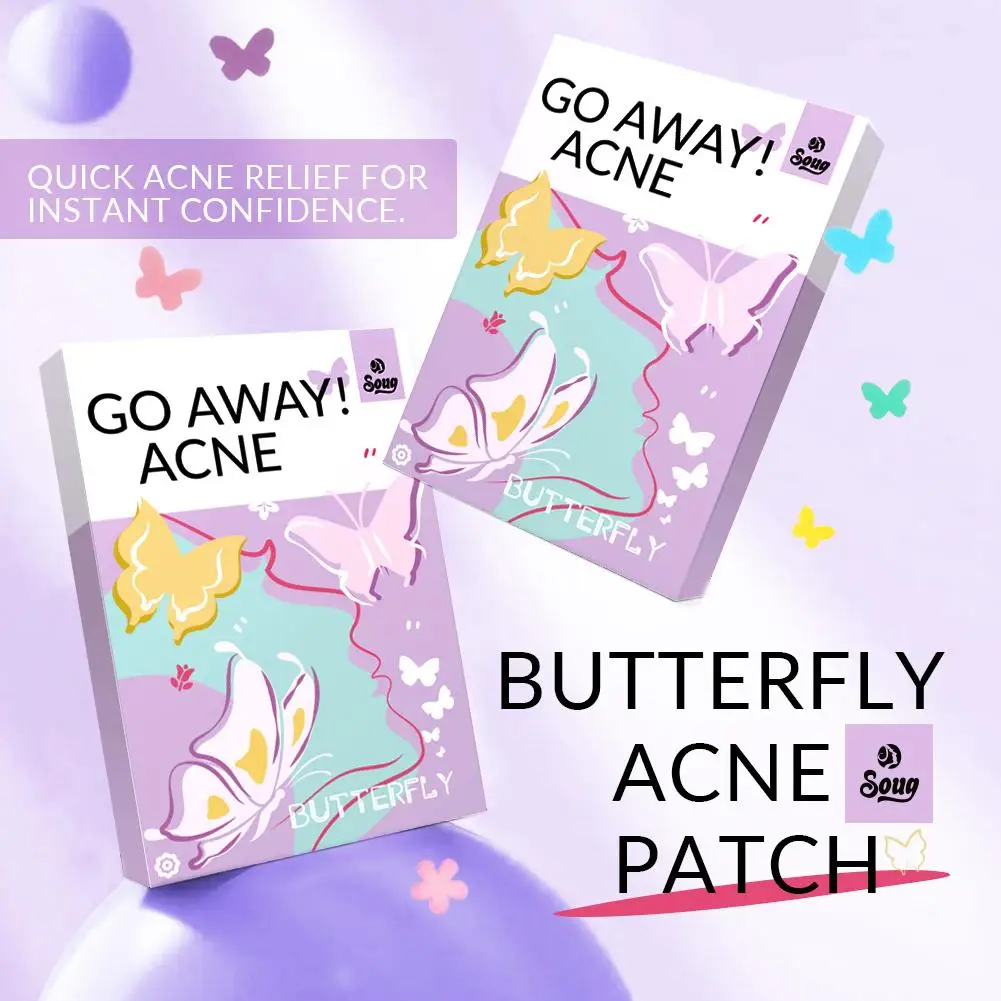 120PCs Butterfly Shape Acne Pimple Patch Stickers Blemish Spot Concealer Cover 0.1mm Acne Treatment Pimple Remover Skin Care
