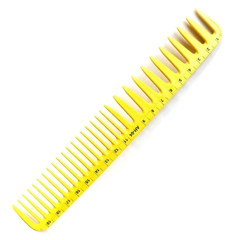 Yellow Set Scale Size Barber Comb Barber Shop Special Cutting Comb Women's Medium Long Hair Trimming Comb Barber's Special Tool