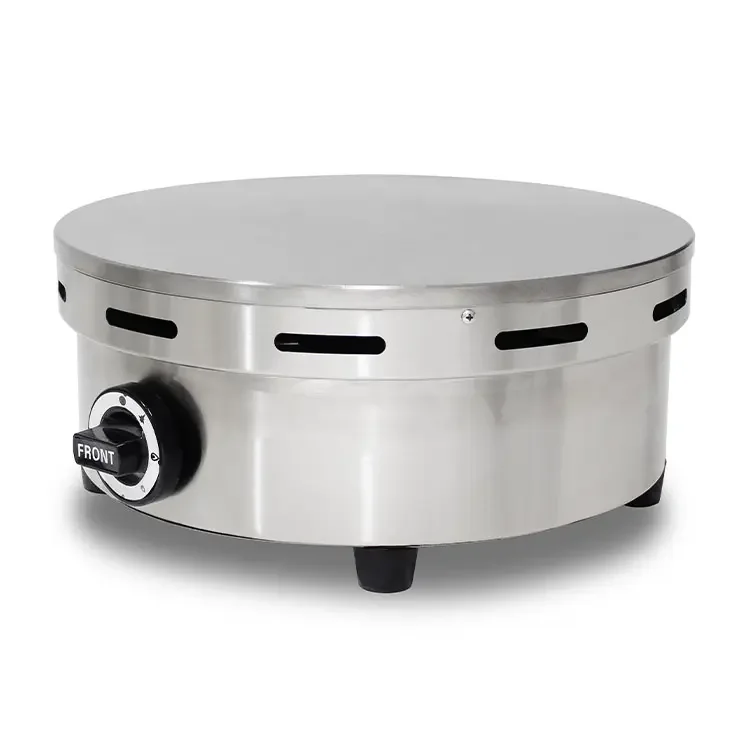 Stainless Steel Commercial Table Top Single Non-Stick Coated Plate Gas Pancake Maker For Beverage Shops