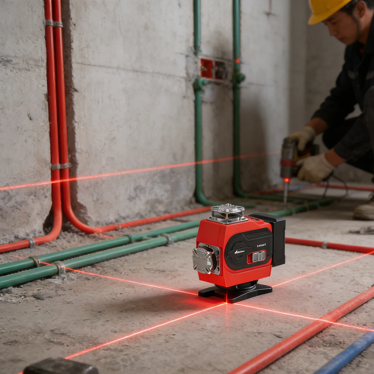 

Лазерный уровень YEVOLT с 16 линиями, красный лазер, самовыравнивающаяся система, импульсный режим, алюминиевое основание, встроенный аккумулятор 3000 мАч, для настенного монтажа