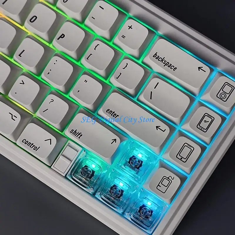 U75B 5/10PCS PBT Keycaps 1U XDA for Mechanical Keyboards Clear Backlit Keycap Set