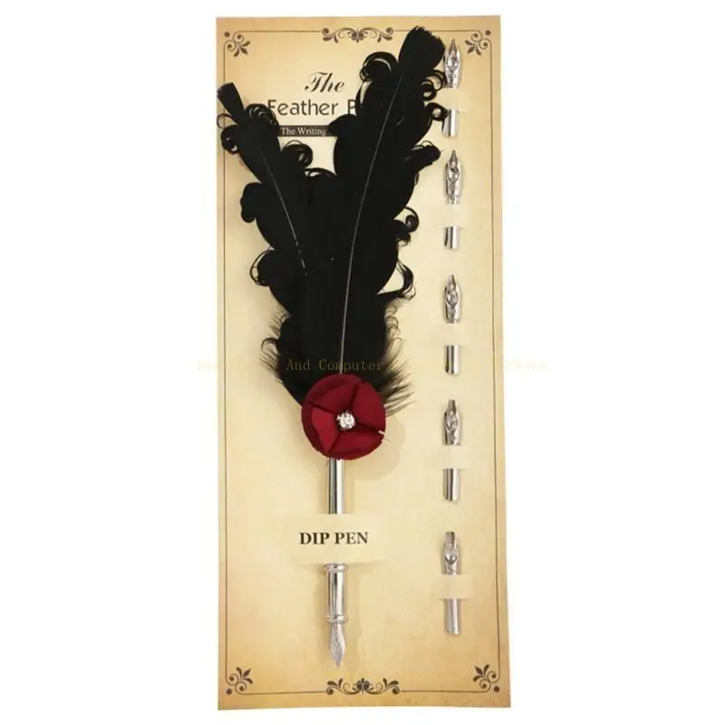 Calligraphy Pen Set Vintage Dip Pen القابلة للاستبدال