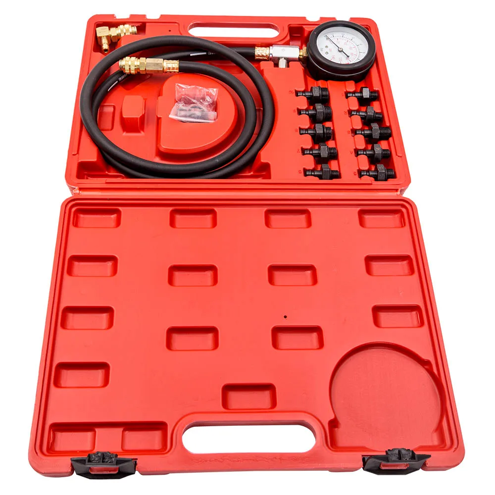 Engine Oil Pressure Test Kit Tester Car Garage Tools Oil Switch Port Adaptors