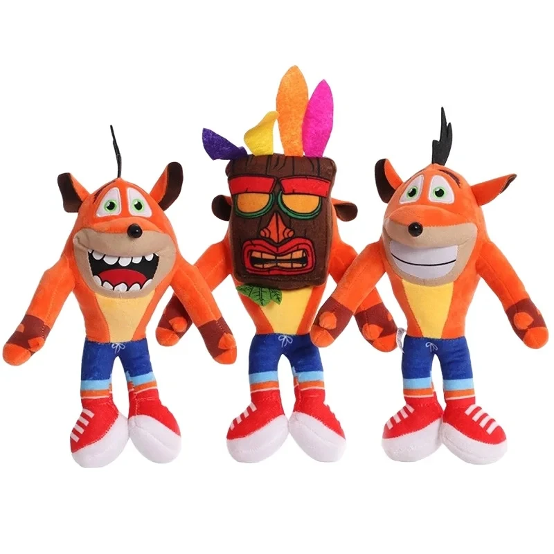 26cm Crash Bandicoot Plush Stuffed Toys Crazy Trilogy Series Anime Figure Dolls Kawaii Children's Birthday Christmas Gifts Decor