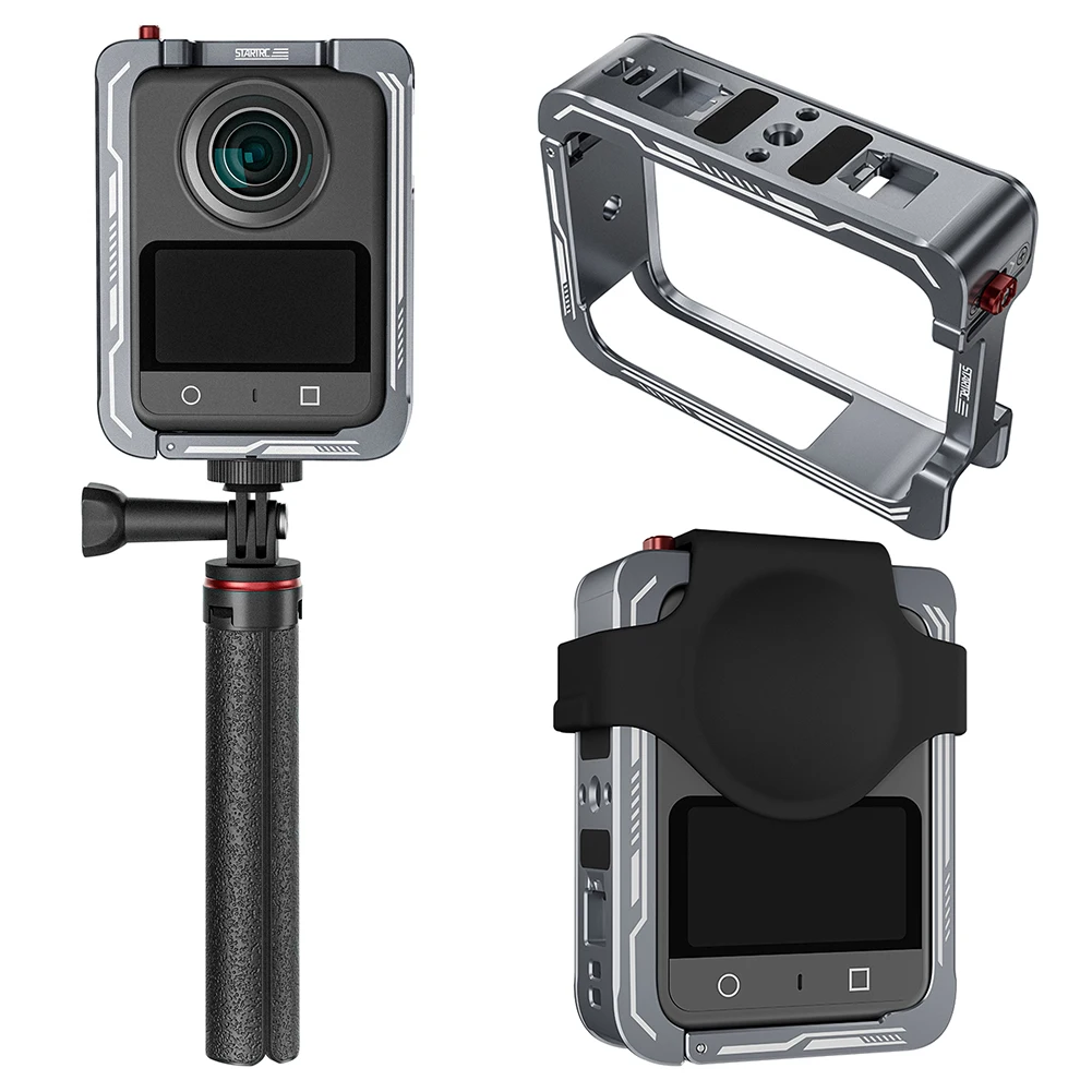 Jaula para conejos con cámara de acción, jaula para conejos con zapata fría, marco protector, caja de aluminio, jaula de Metal para cámara de acción DJI Osmo