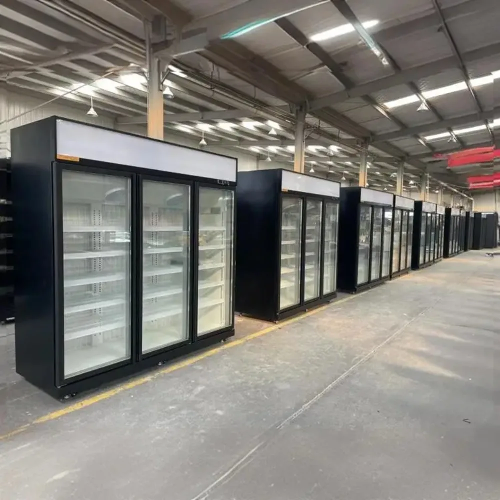Ultra-large Capacity Beverage Vertical Display Chiller Supermarket Glass Door Freezer	drink Vertical Display Freezers 2025