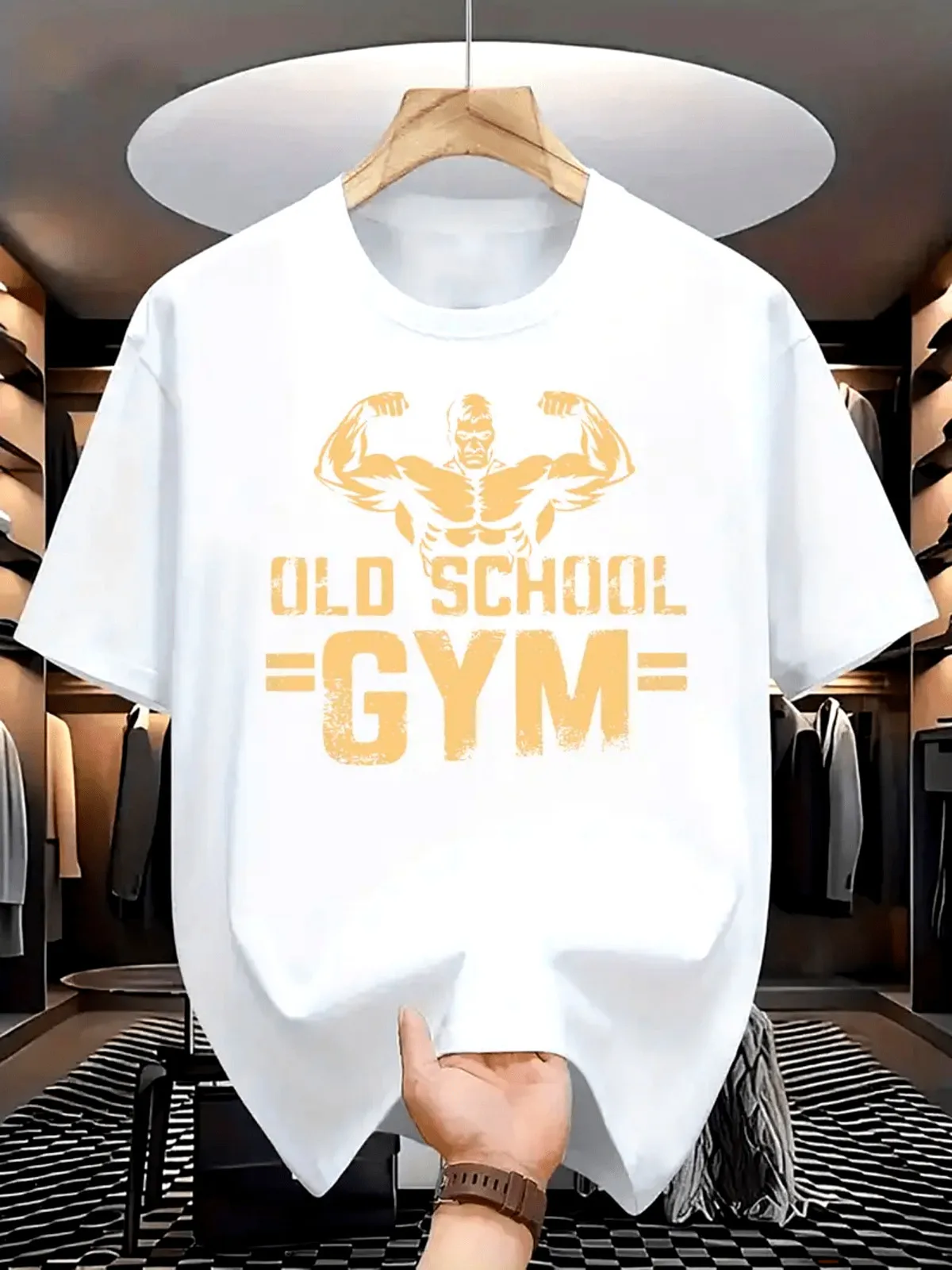 

Classic Gym Workout T-Shirt for Men, Bold Graphic Fitness Tee