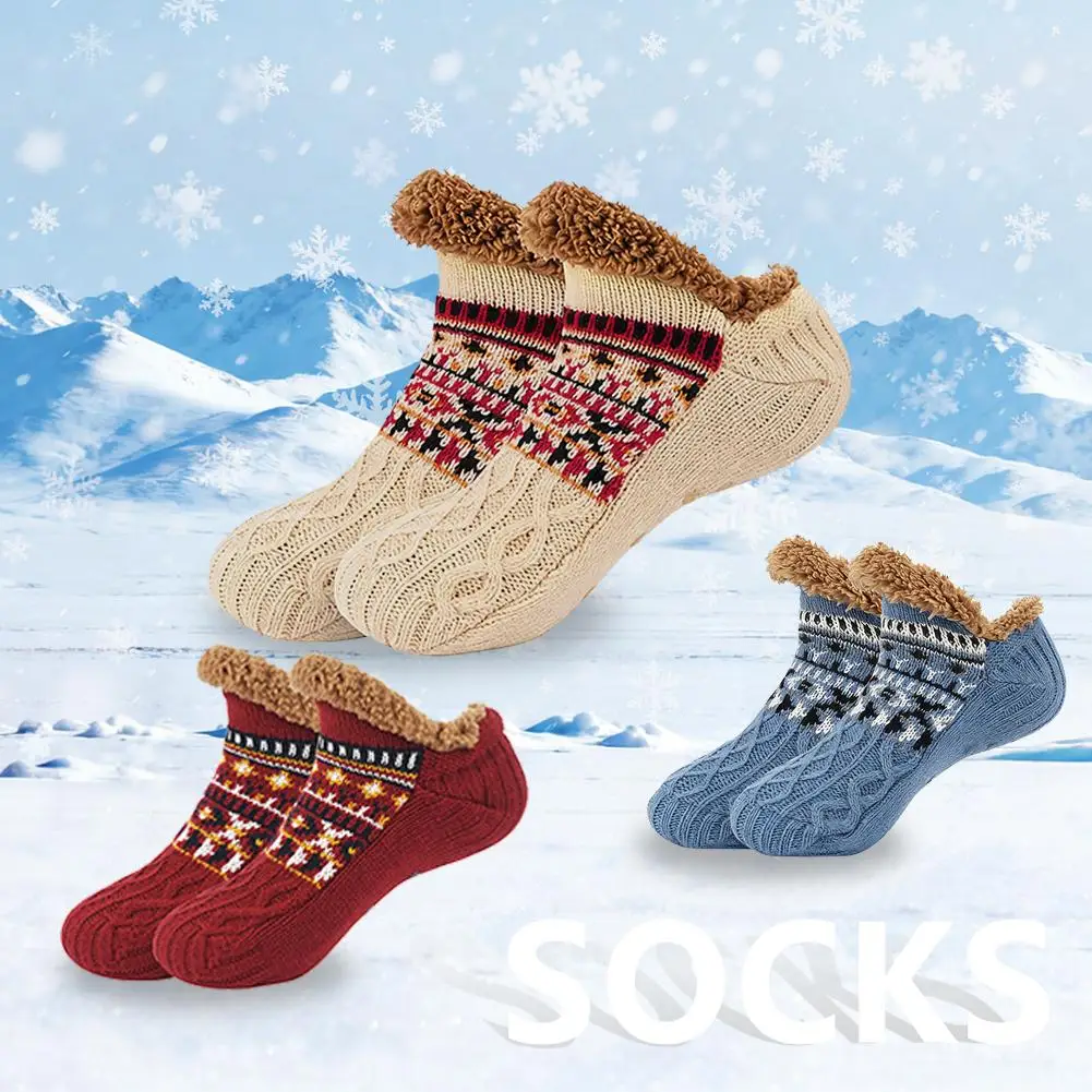 Meias unissex outono e inverno meias de chão casa quente meias de neve sono tapete meias sandálias antiderrapantes