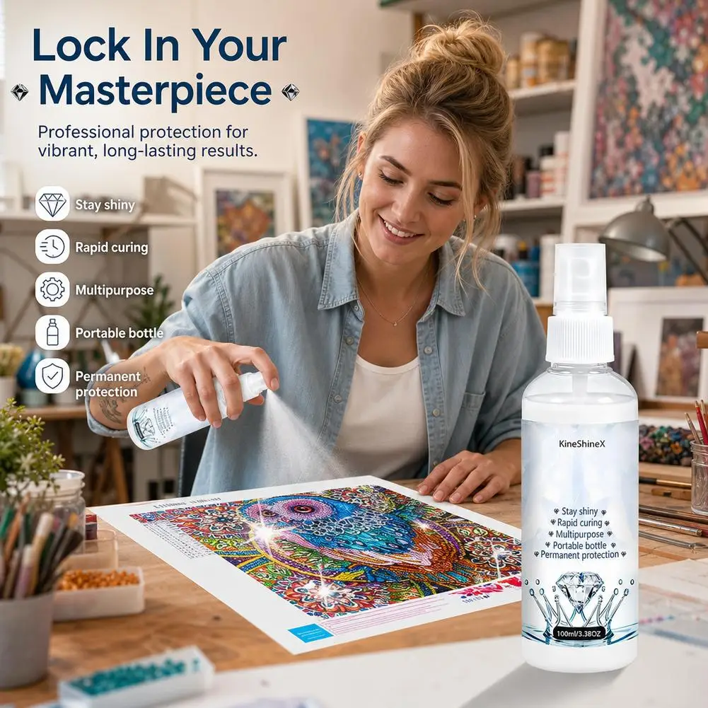 Quick-drying DIY diamond art canvas Sealer Spray Quick Dry Sealant for Stone Painting Craft for Art High-Efficiency Color Fix