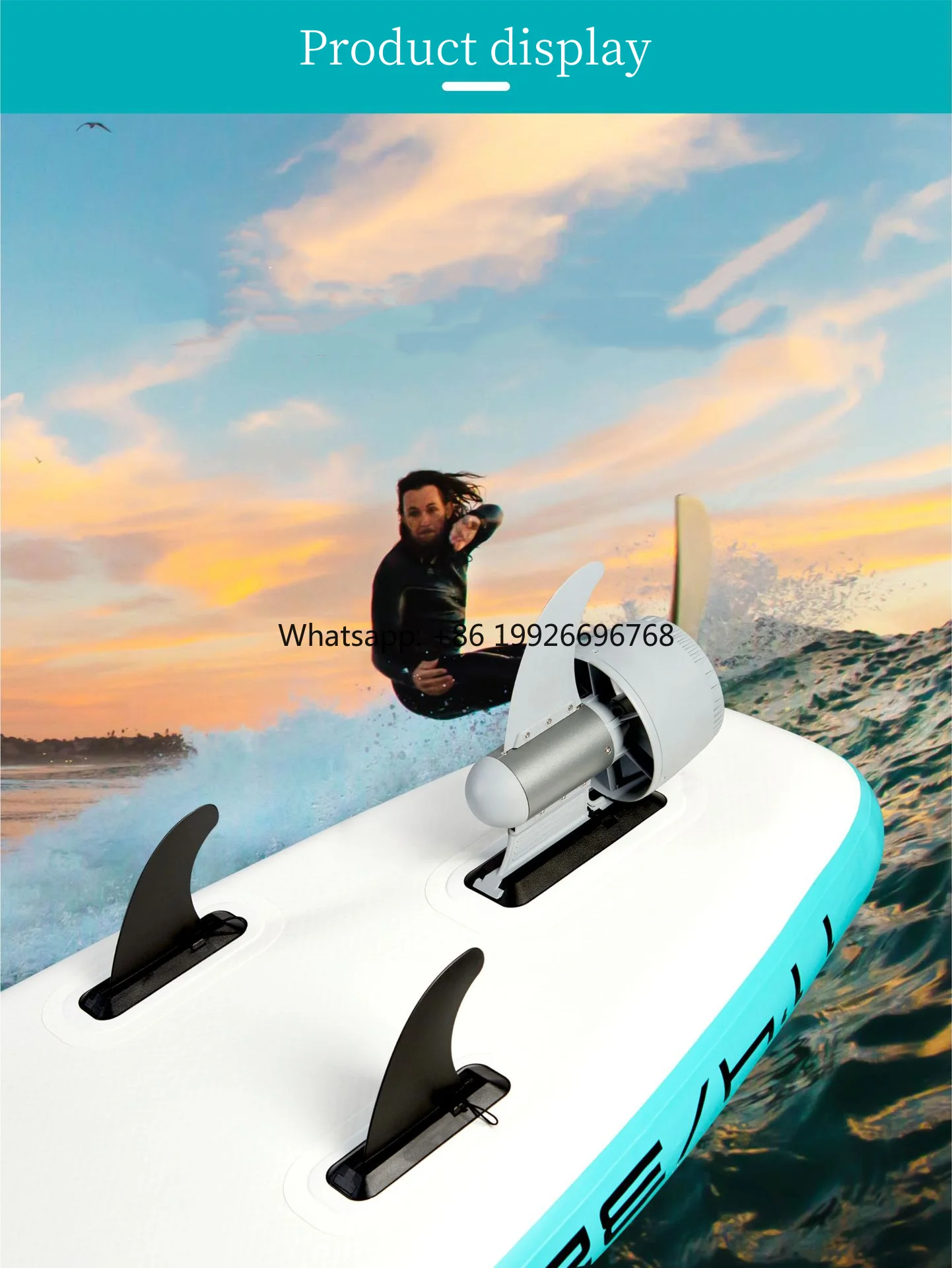 

DD 450W Y02 Electric Power Fin New Model Stand-Up Paddleboarding Thruster with 3 Gears 10kg Max Thrust B1 Battery Included facto
