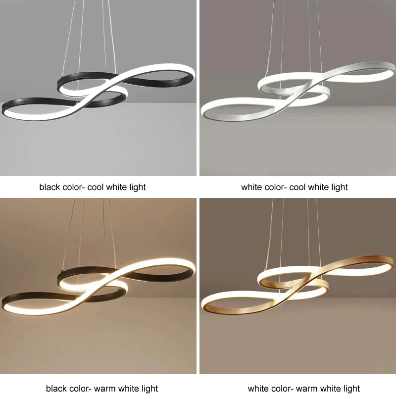 Nordic Home Interior Decor LED Ceiling Chandelier Cafe Bar Table Hanging Lamps Minimalist Musical Note Dining Room Pendant Light