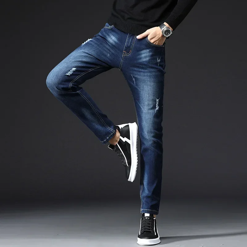 

2023 New Winter Spring Men High Quality Cotton Causal Pants Fashion Mens Warm Long Pants