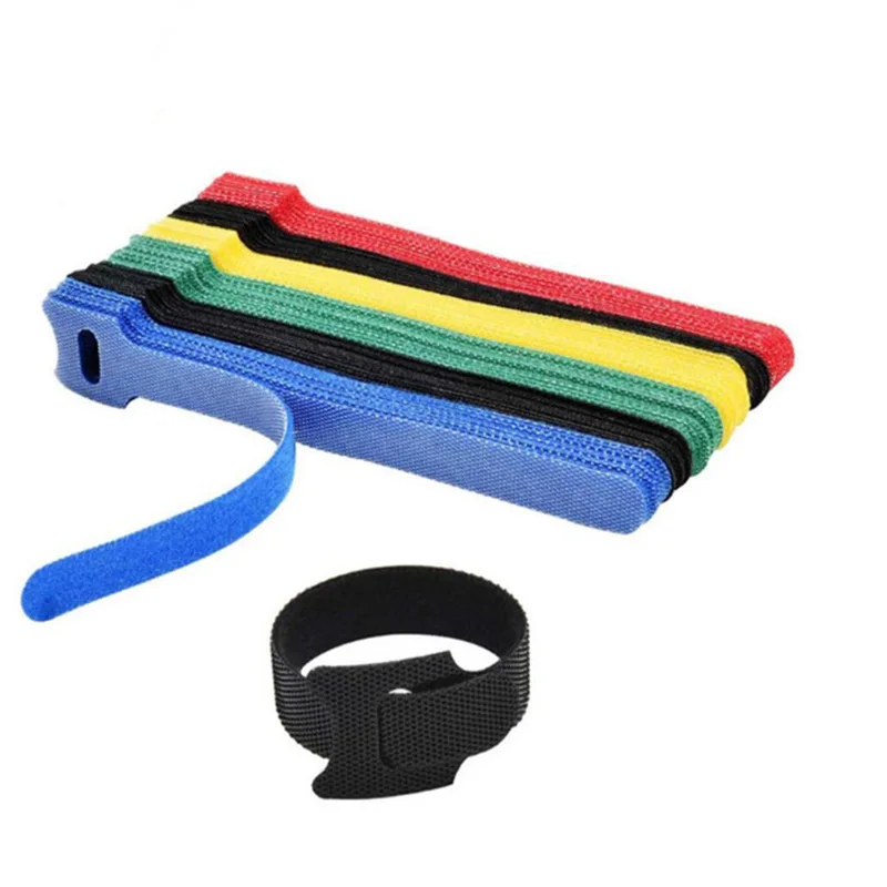 10/20/30PCS Releasable Cable Ties Colored Plastics Reusable Cable Ties Nylon Loop Wrap Zip Bundle Ties T-type Cable Tie Wire