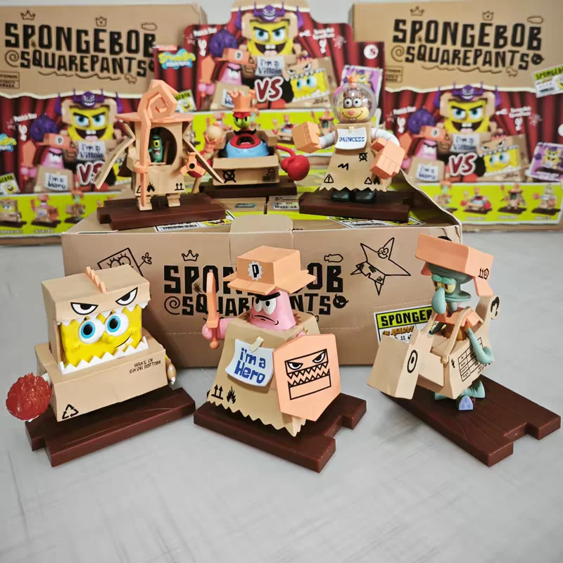 SpongeBob Brave Stage Series Blind Box Toys Anime Figure Model Doll Gifts Toys Assembly Kit Collect Ornaments