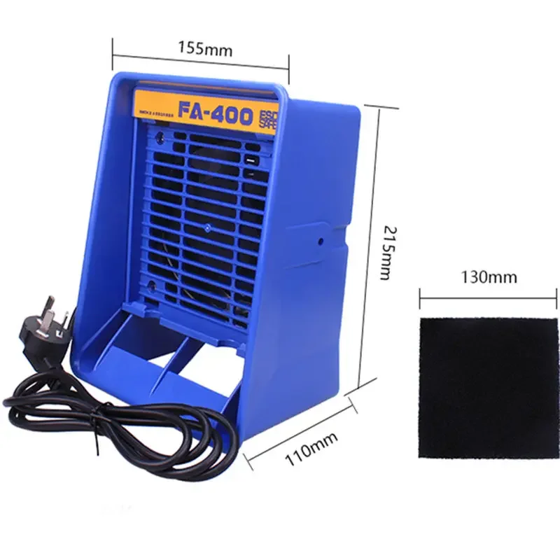 FA-400 Smoking Apparatus Welding Exhaust Anti-Static Smoke Absorber Efficiently Non-Scaling Horizontal with 10pcs sponge