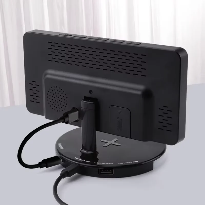 RGB Night Light Wireless Charging Alarm Clock - Black Shell RGB TS-3001X-B