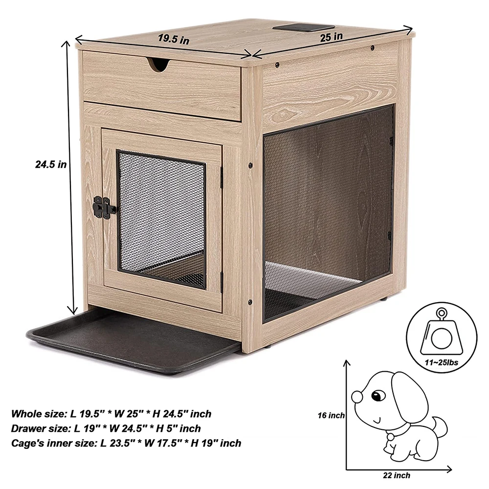 Storage Drawer Large Dog Crate Wireless Charging Indoor Cheap Dog House