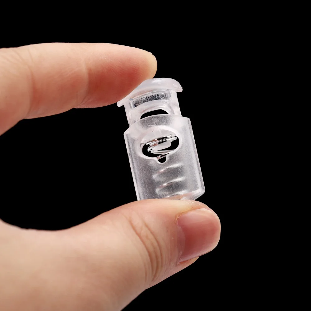 10pcs Cord Lock Plastic Stopper Cord Ends Toggles Clip Buckle Transparent Clear Frost For Shoelace Clothing DIY Bag Accessories image 5