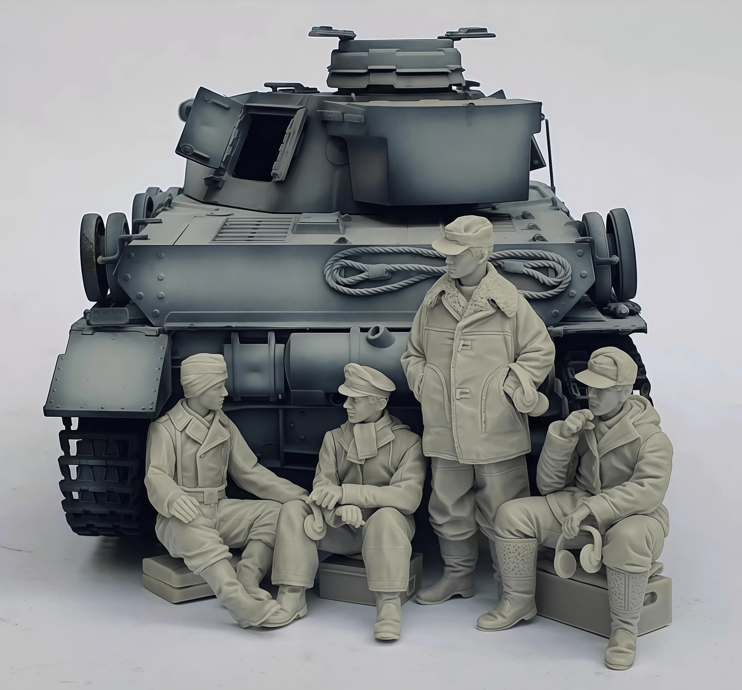 

1: 35 Casting Resin Model Assembly Kit, GK, Tank Crew of 4, Unpainted (excluding Tank)