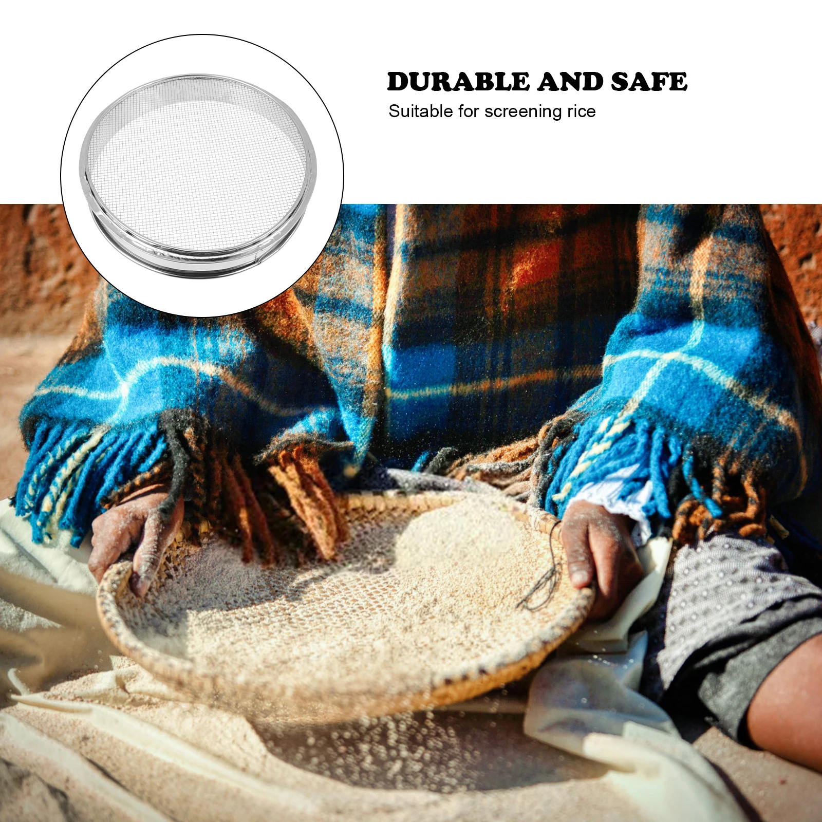 

Grain Distributor Sieve Tool Cereals Strainer Sieves Separation Handheld Grading Kitchen Strainers