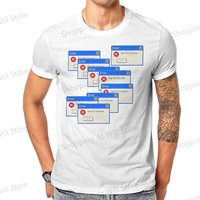 men's and women's casual T-shirts Windows 95 Computer System Accessories error windows xp Round neck short sleeved T-shirt