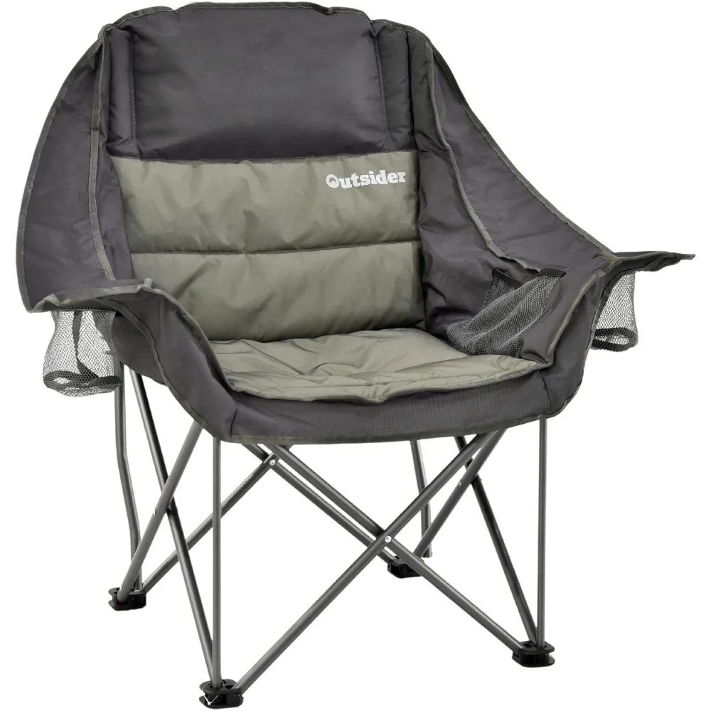 

Oversized Camping Chair, Comfort Padded Lounge Chair,Outdoor Camp Folding Chair, Balcony Lounge 400lb Capacity