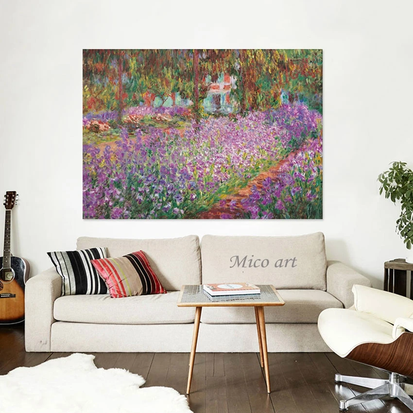 Abstract Frameless Canvas Artwork Beautiful 3D Flowers Picture,Garden Art Scenery Wall Impressionist Still Life Oil Paintings