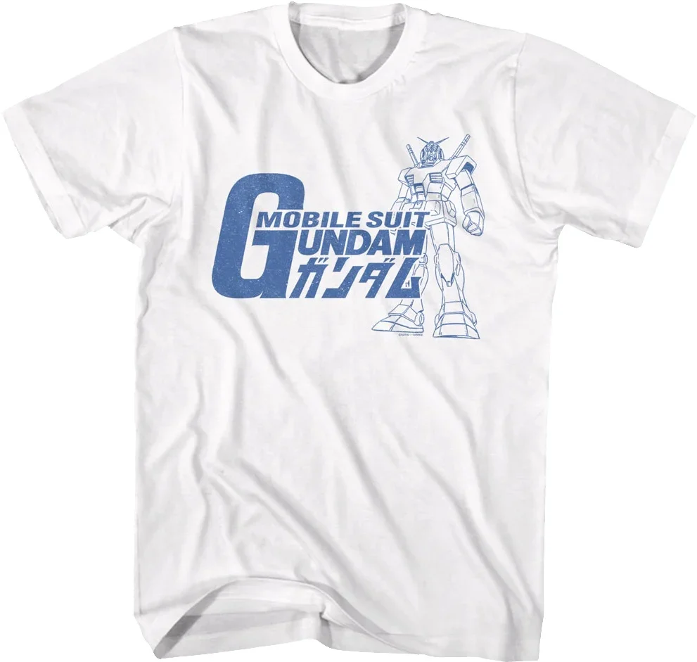 Mobile Suit Gundam RX-78-2 Vintage Print Cotton T-Shirt, Boys Girls Harajuku Streetwear Anime Children Short Sleeve Tee