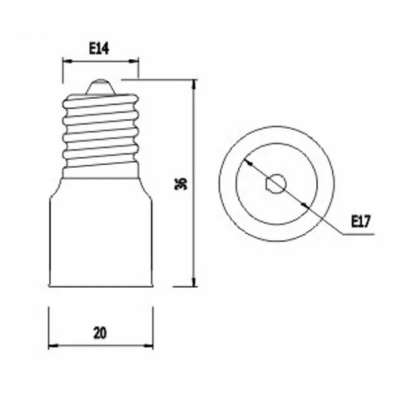 2pcs E14 to E17 LED Light Bulb Light Bulb Base Extend EU Chandelier Lamp Holder Adapter Converter