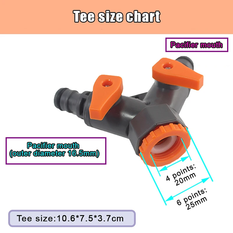 Thread 3-way Tap Hose Water Splitter Garden Tap Y Splitter Watering Fittings Adjustable Switch Joints