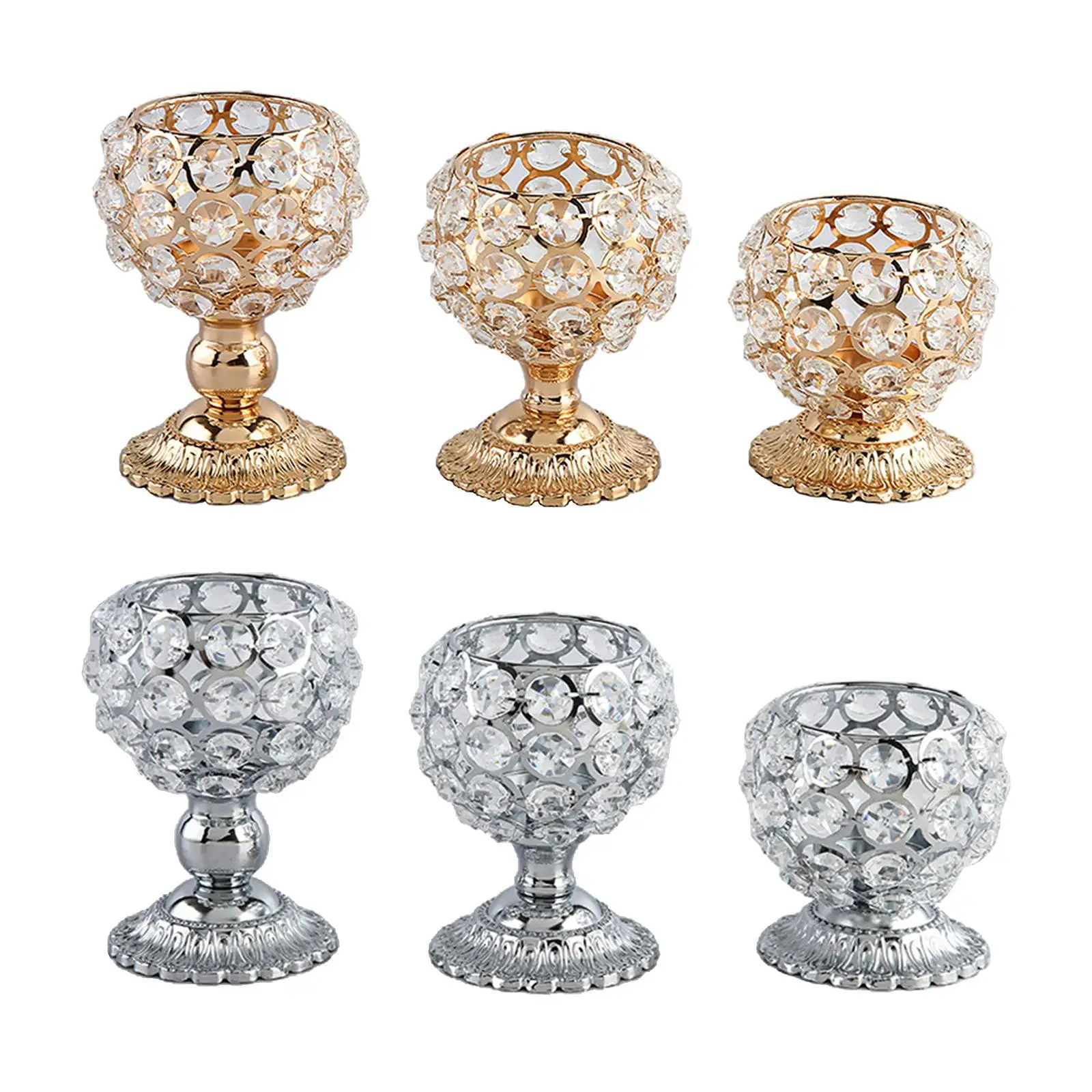 Crystal Tea Light Candle Holder Candelabra Stand Decorative Candlestick for Christmas Decoration Votive Candles dinner Adornment