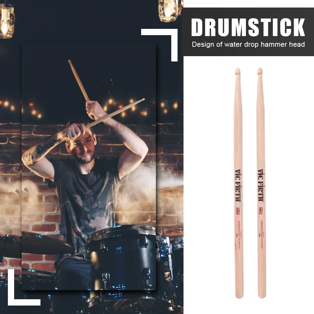 2Pcs Drumsticks 5A/7A Mallets Consistent Weight and Pitch American Hickory Drumsticks Classic Drum Sticks Percussion Accessories