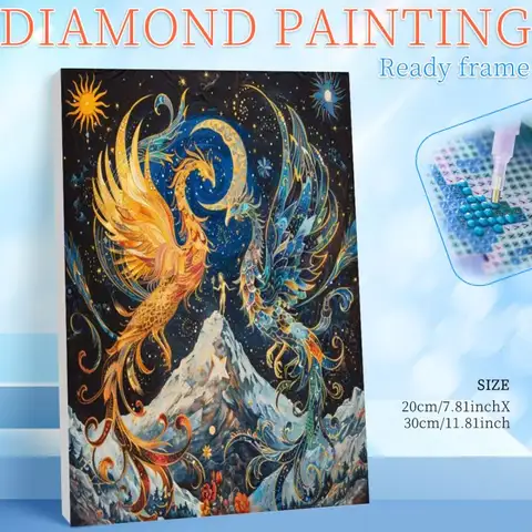 RUOPOTY Phoenix Diamond Painting Wall Art Picture Art Supplies Animal Full Round/Square Modern Wall Decor Diy Making Kits