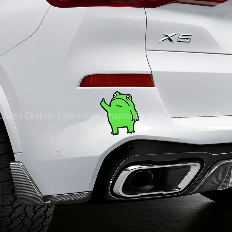 Frog Motorcycle Decal 1PC Cute Waterproof Vinyl Sticker for Fairing Fuel Tank Side Panel Scooter Helmet DIY Decor