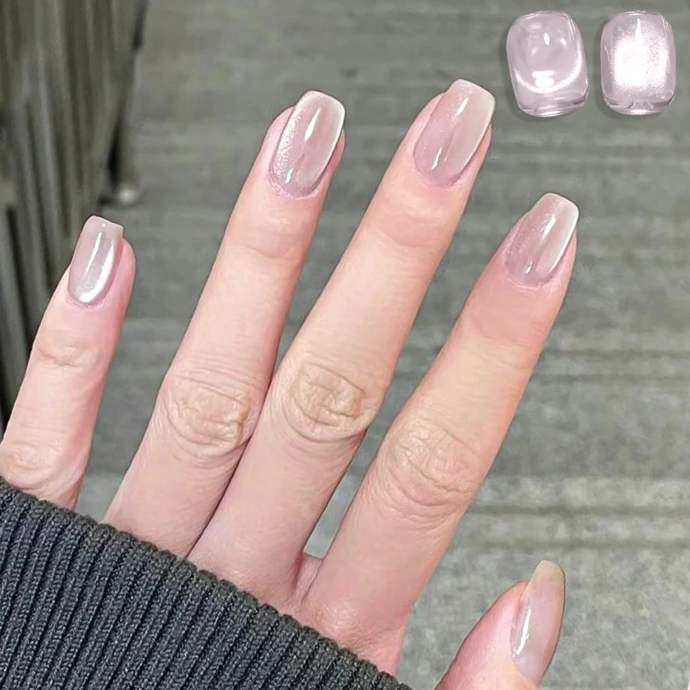 8ml 젤리 누드 핑크 유리 비즈 고양이 마그네틱 젤 네일 폴리쉬 쏙 오프 UV LED 네일 폴리쉬 매니큐어 살롱 홈 DIY 네일 용품