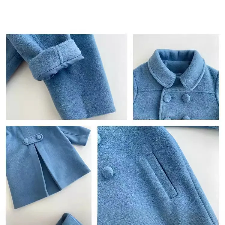 

Autumn Winter Girls Keep Warm Wool Overcoat Thickened Long Style Korean Coat Kids Girl Princess Dress Coats Children's Clothing