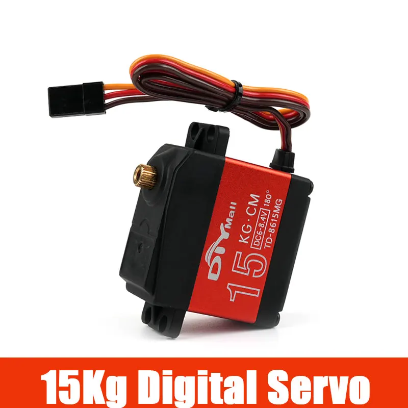 

15kg.cm Digital Servo High Torque Metal Gear 6V-8.4V High Speed Motor For RC Baja Car 1/8 1/10 1/12 Scale 180/270/360 Degree