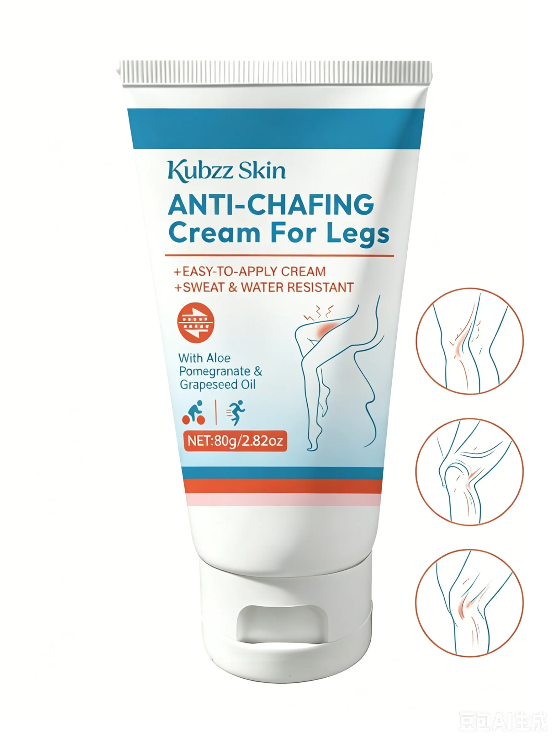 80g Anti-Chafing Leg Repair Stick, Moisturizing and Nourishing, Waterproof and Sweat-Proof, Easy to Apply, Can Be Used on Multiple Areas of the Body, Suitable for All Skin Types