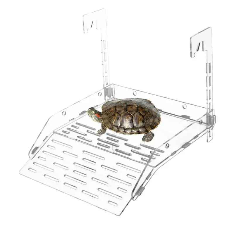 Turtle Basking Dock Acrylic Transparent Climbing Ramp Turtle Terrace Household Ramp Aquarium Reptile Resting Terrace for Lizards