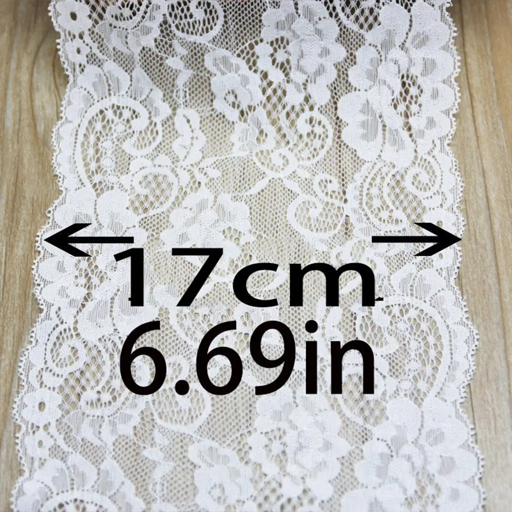 (3 meters/lot) 170ｍm White Elastic Lace Fabric French Hollow Underwear Stretch Lace Trim Manual DIY Wrapping Gifts Ribbon