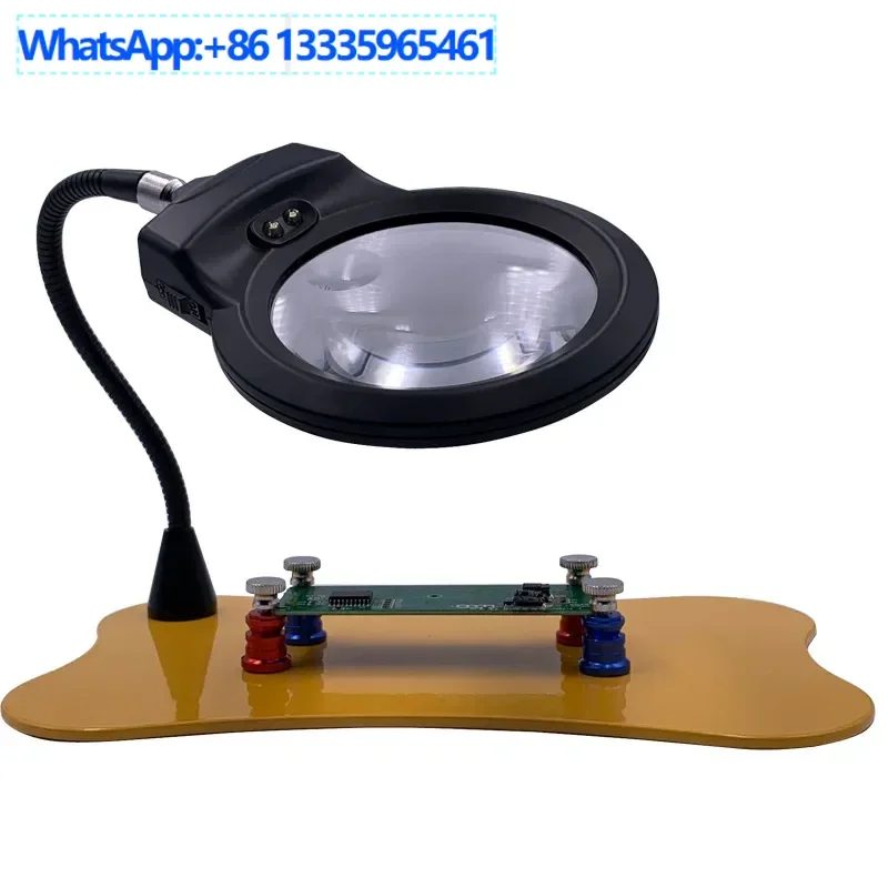 

2PCS with LED lamp magnifying glass magnetic fixed clamp welding table, circuit board, model aircraft welding auxiliary table