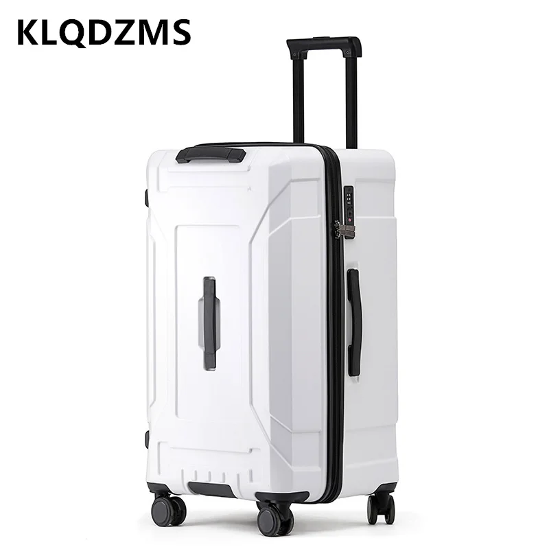 Klqdzms hochwertiger Koffer 24 "28" Zoll Trolley Fall verdickt Frauen Passwort Box Wagen Typ Reisetasche Herren gepäck