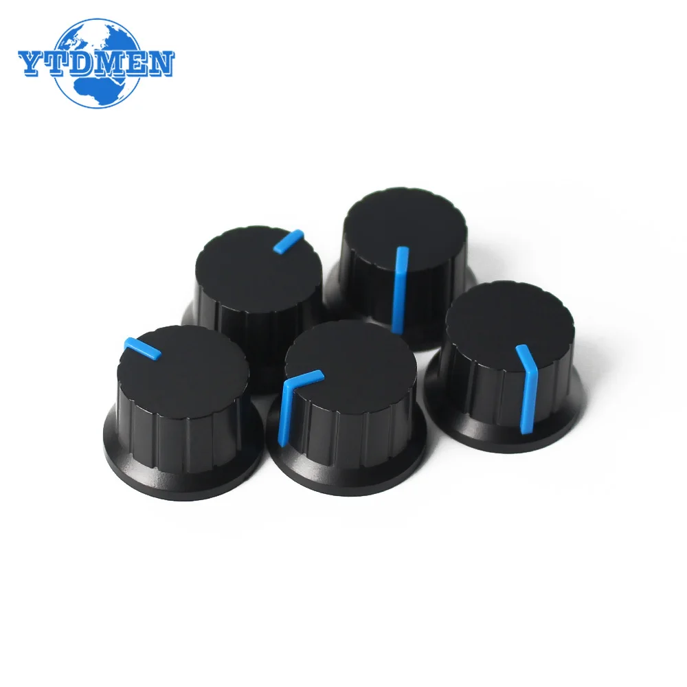 5PCS 24x15mm Potentiometer Knob Cap Blue Flower-axis Volume Control Knobs for Encoder Diy Kit