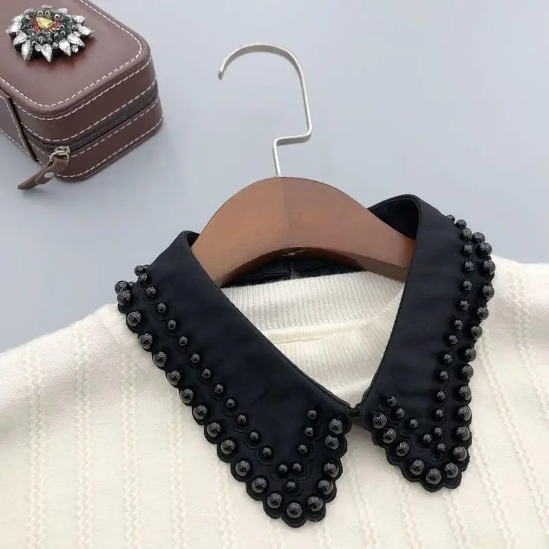 31bf-偽の精巧な襟エレガントなショールガールドレスの襟ロッカーラペルショール