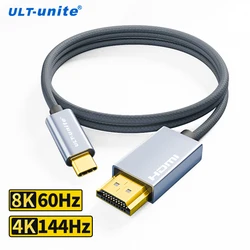 맥북 프로 노트북 아이패드 XPS 아이폰 15용 썬더볼트 3/4와 호환되는 USB C-HDMI 호환 케이블 8K60Hz 타입 C-HDMI 어댑터