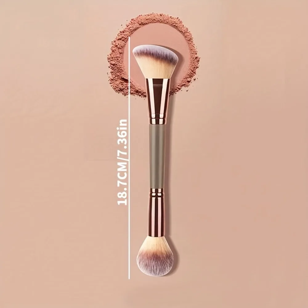 1Pc 2in1 Contour Blush Brush Setole in nylon morbido Manico in ABS per tutti i tipi di pelle Viso Guancia Trucco Kit di strumenti professionali in polvere