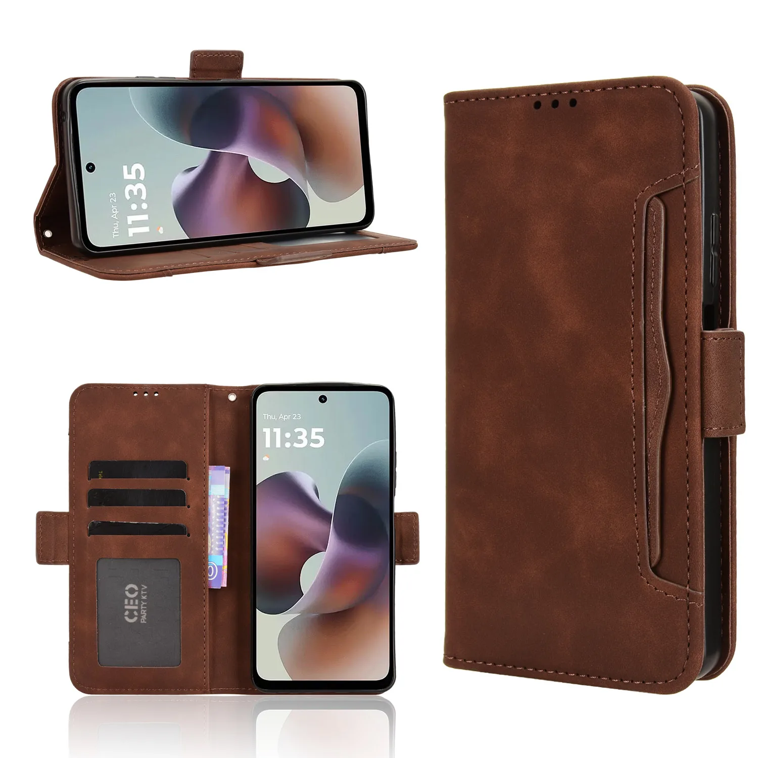 

Leather Case For Moto G 2025 G86 G85 G75 G66 G56 G60 G55 Power 5G Strong Magnet Case Flip Magnetic Wallet Flip Cover