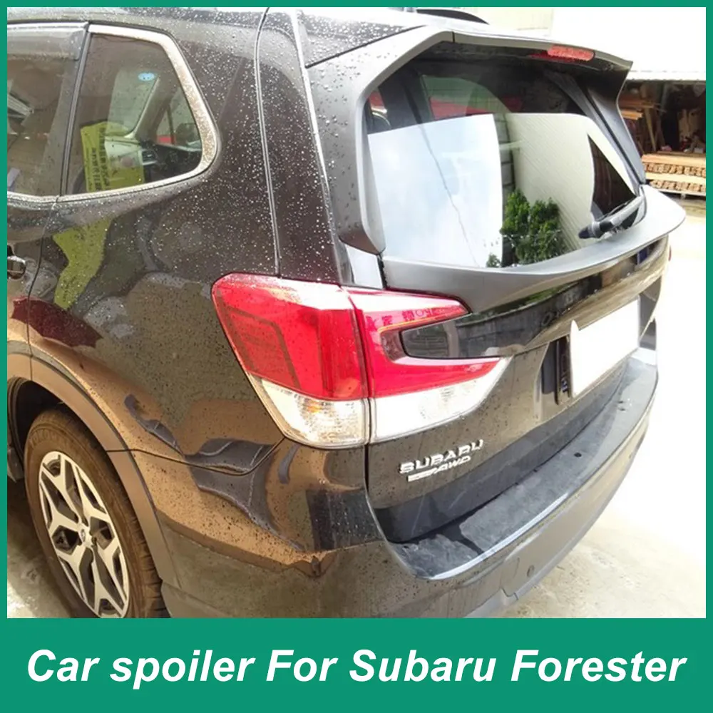 For Subaru Forester 2019-2023 Rear Luggage Lid Spoiler Middle Tail ABS FRP Carbon Fiber Automotive Accessories Black Carbon Colo