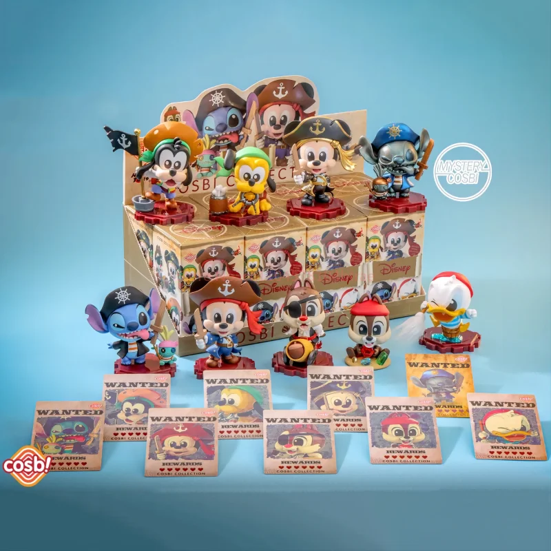 Original Hot Toys Mickey Mouse And Friends Pirate Series Blind Box Anime Figure Desktop Model  Mini Figure Cosbi Collection Gift