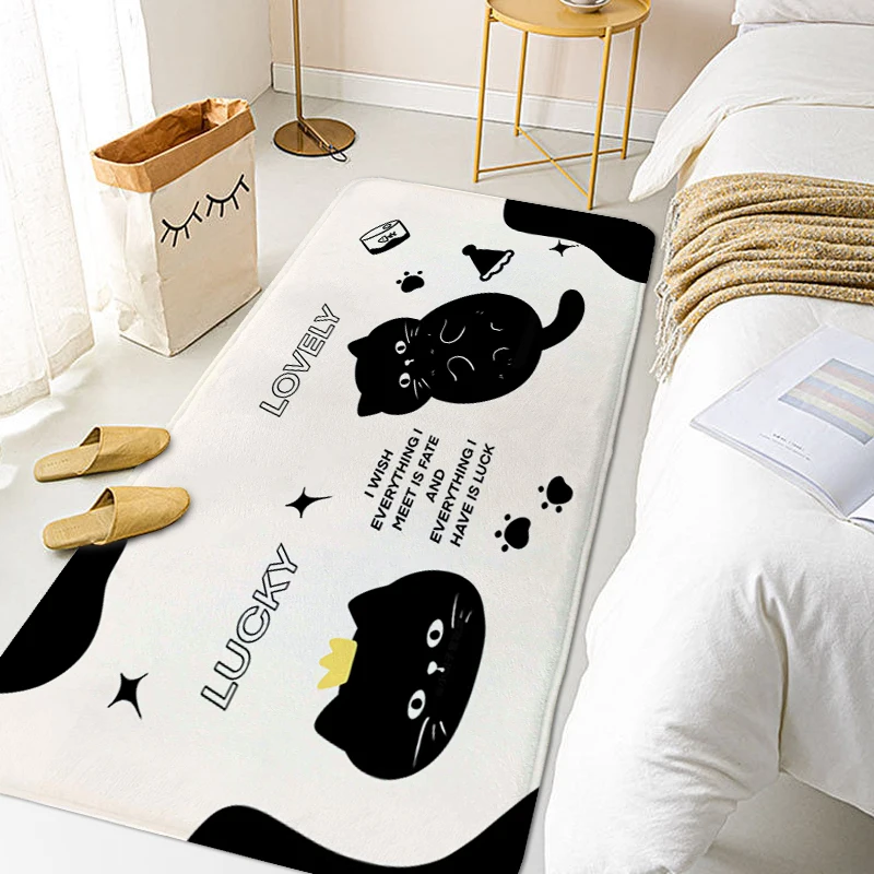 

Children's Bedroom Carpet Z-Black cats Entrance Doormat Entrance Door Mat Kitchen Treadmill Rugs Room Decorating Items Bathmat